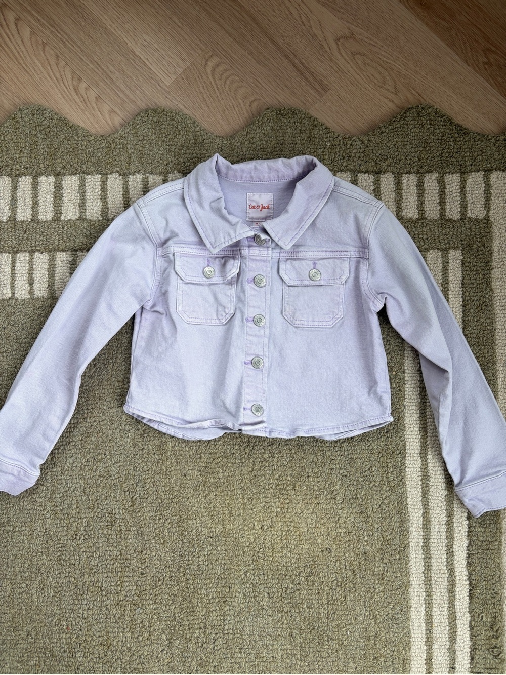 Cat & Jack Lavender Cropped Denim Jacket